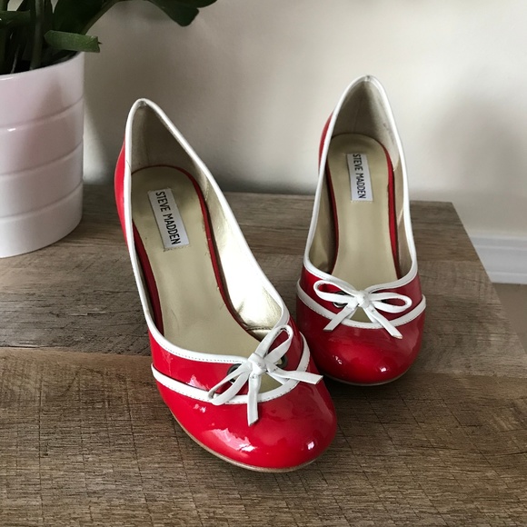 steve madden red patent heels